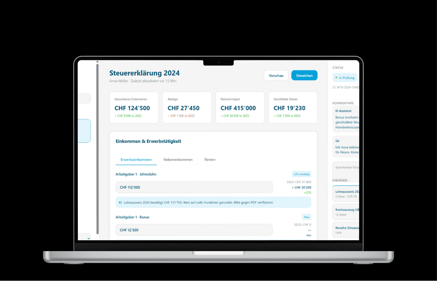 Treuhänder-Dashboard